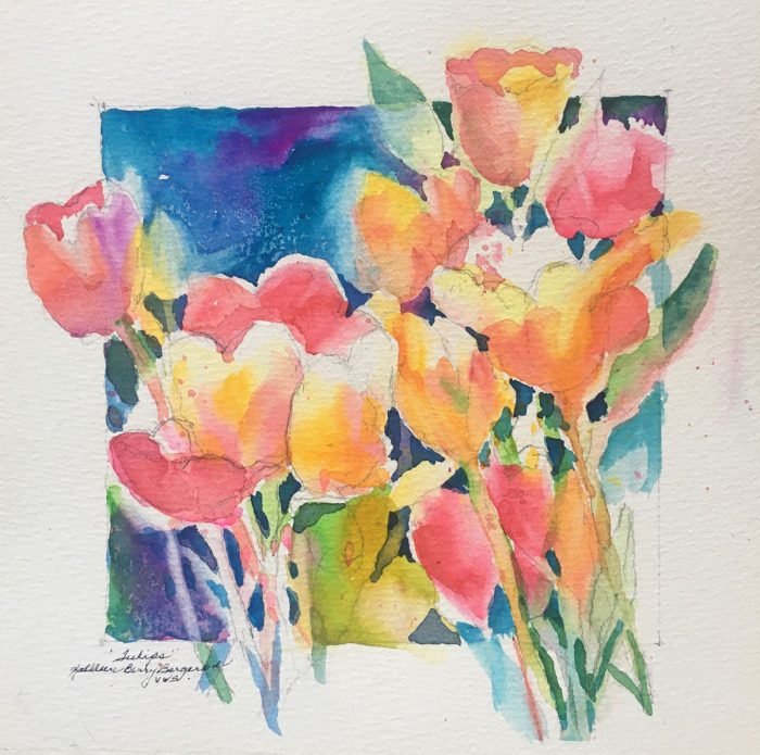 Tulips original watercolor by Kathleen Berry Bergeron